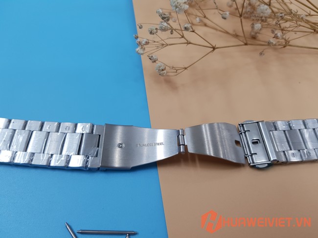 Dây đồng hồ kim loại màu bạc cho Huawei Watch GT, Honor Magic Watch